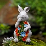 Goodeco Rabbit Statue Solar Garden Lights 20cm Resin Outdoor Decor view 3