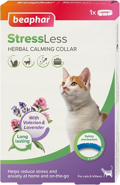 Beaphar StressLess Herbal Calming Cat Collar 35cm Reduces Stress Valerian