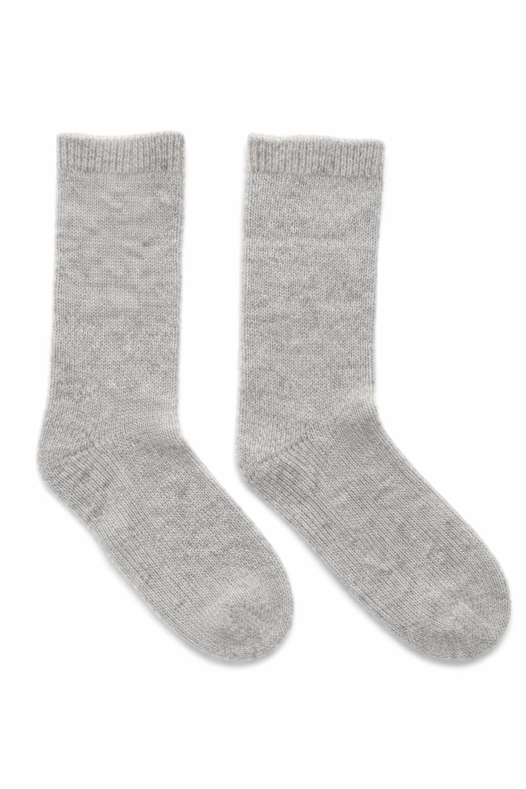 State Cashmere Unisex 100% Pure Cashmere Super Soft Bed Cuff Socks (Pale Charcoal, Large/US 7-13)