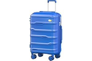 MGOB Carry On Luggage 22x14x9 Airline Approved, Hard Shell Suitcase with Spinner Wheels, PP Lightweight Luggages with TSA Lock, Carry-On Suitcases 20 Inch, Blue