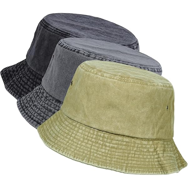 Vintage Washed Distressed Bucket Hat Cotton Unisex Packable Foldable Amazon.com: Men Washed Distressed Bucket Hats Foldable  main image 4