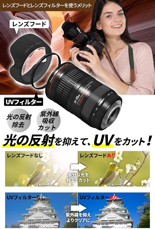 Amazon レンズフード Es 68 レンズフィルター 49ｍｍ 互換品 2点セット Canon キヤノン レンズ用 Es 68 49mmフィルター レンズフード 通販