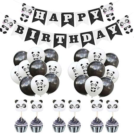 Amazon Com Xucus Panda Party Decorations Supplies Happy Birthday