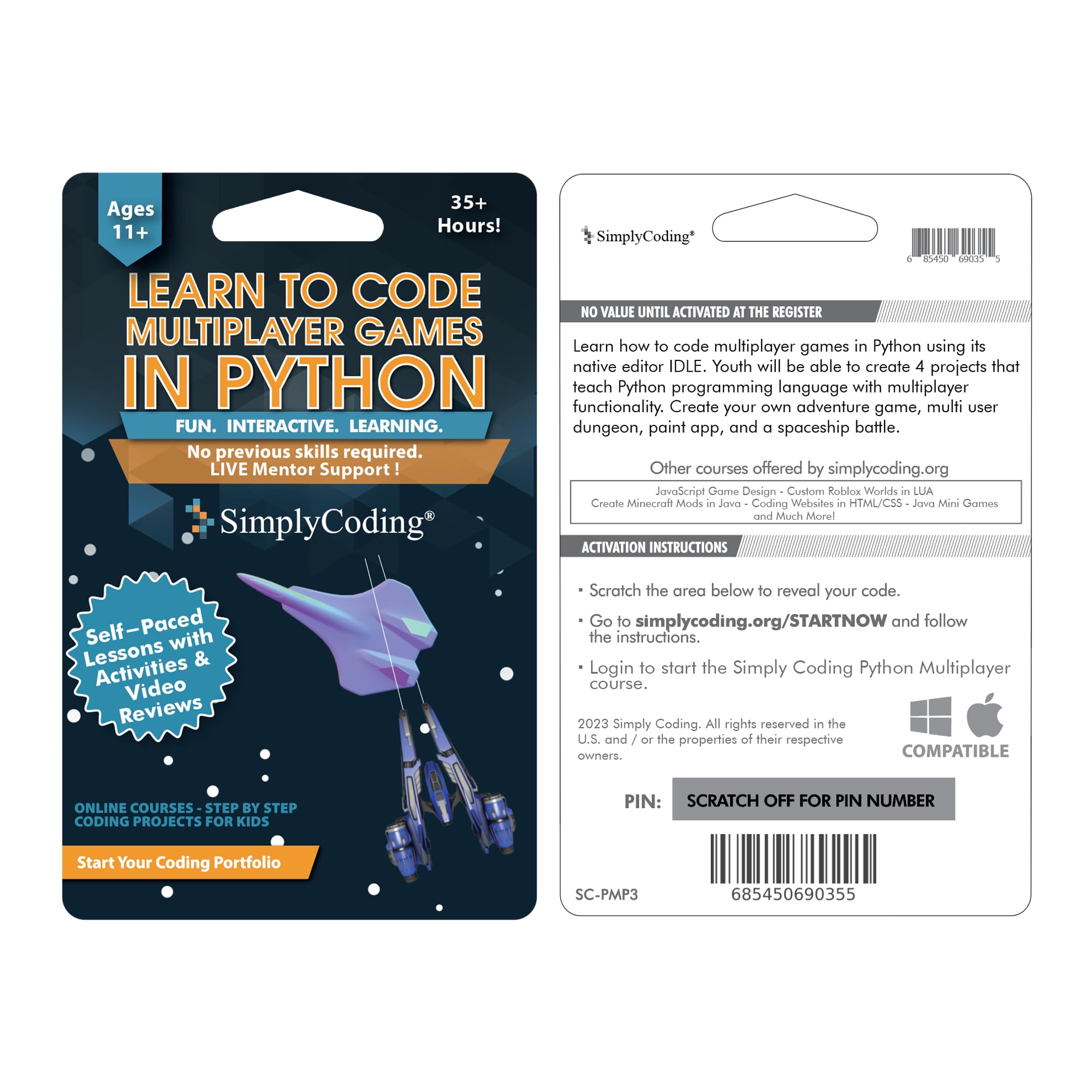 Coding for Kids: Learn to Code Python Multiplayer Adventure Games - Video Game Design Coding Software - Computer Programming for Kids, Ages 12-18, (PC, Mac Compatible)