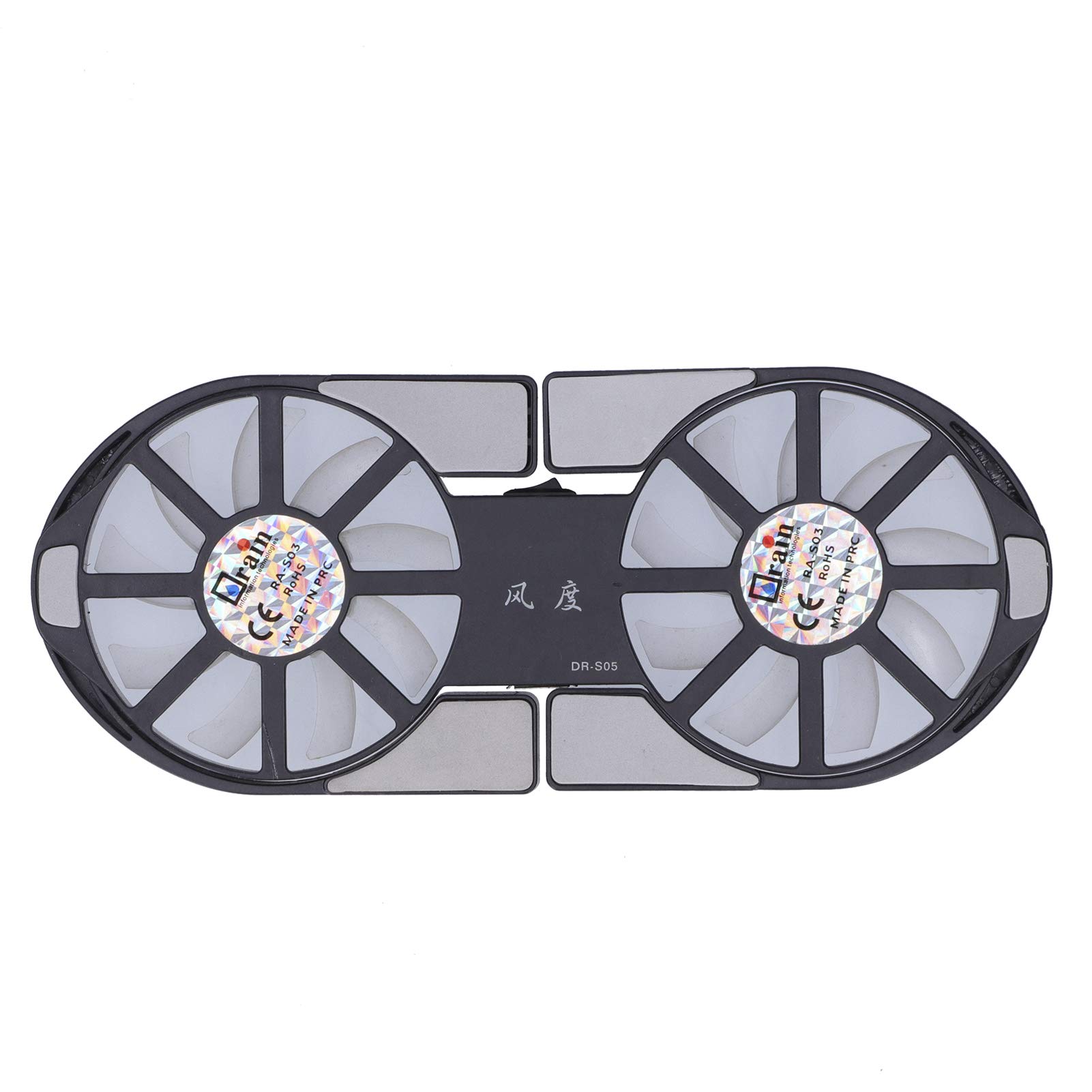 Photo 1 of Laptop Cooler Cooling Pad,Portable USB Powered,4Color Laptop Cooling Pad,Foldable Notebook Cooler DualFan,Large Air Volume Radiator Heat Sink,with Blue LED Light(Black)