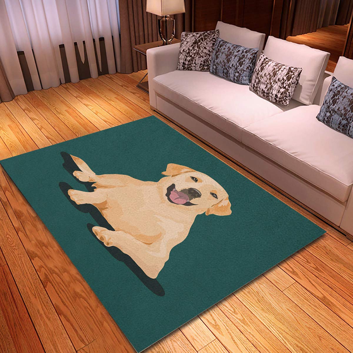Buy rouihot NonSlip Area Rug 4'x 6' Beige Puppy Labrador Dog at One