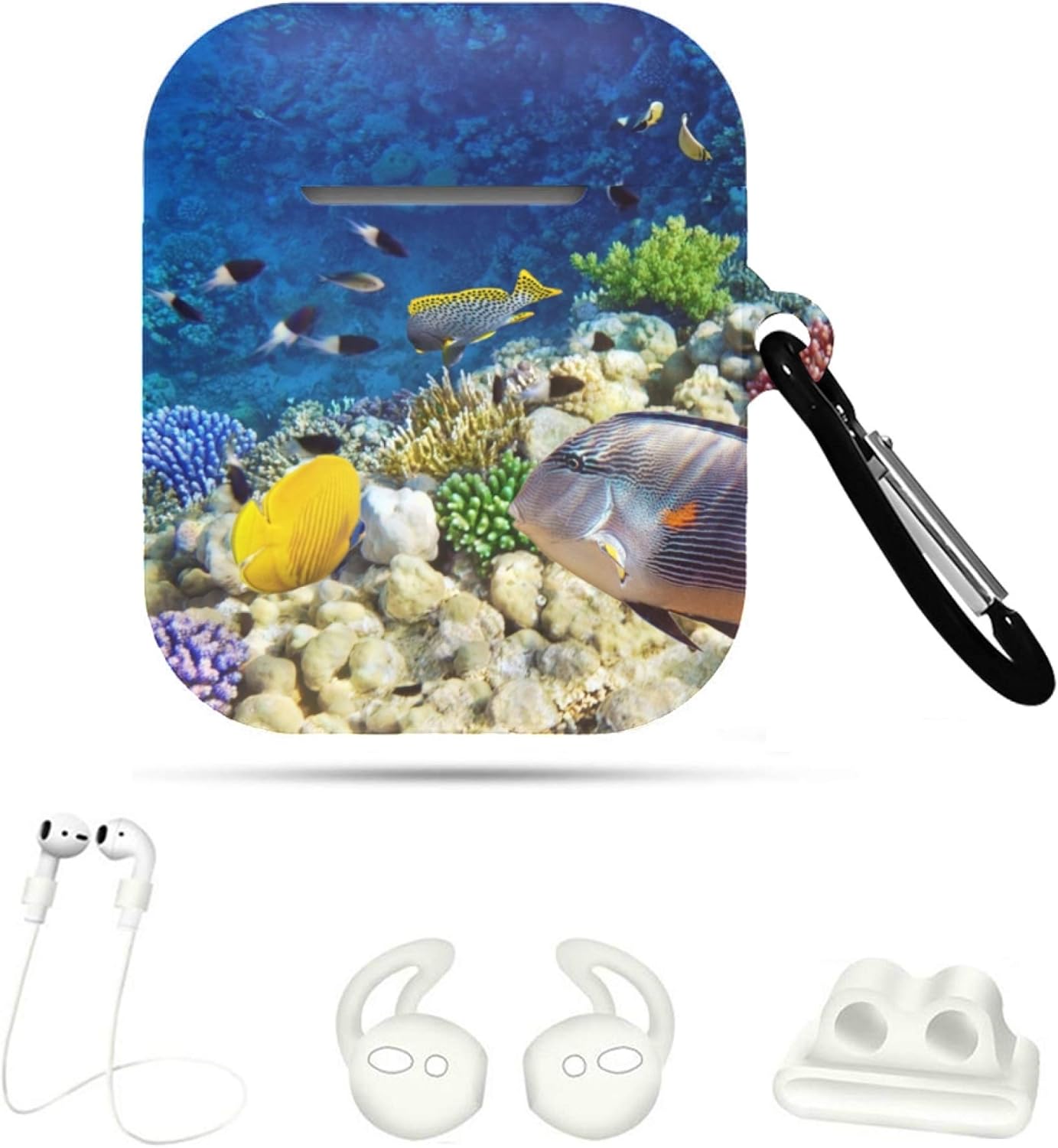 ZXWXNLA Cute Wireless Earphones Case Cover Beautiful Underwater World