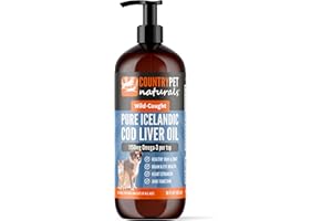 Pure Wild Caught Icelandic Cod Liver Oil 473ml Highest Purity Omega3 1150mg/5ml, Rich EPA/DHA - Reduces Itching, Improves Ski