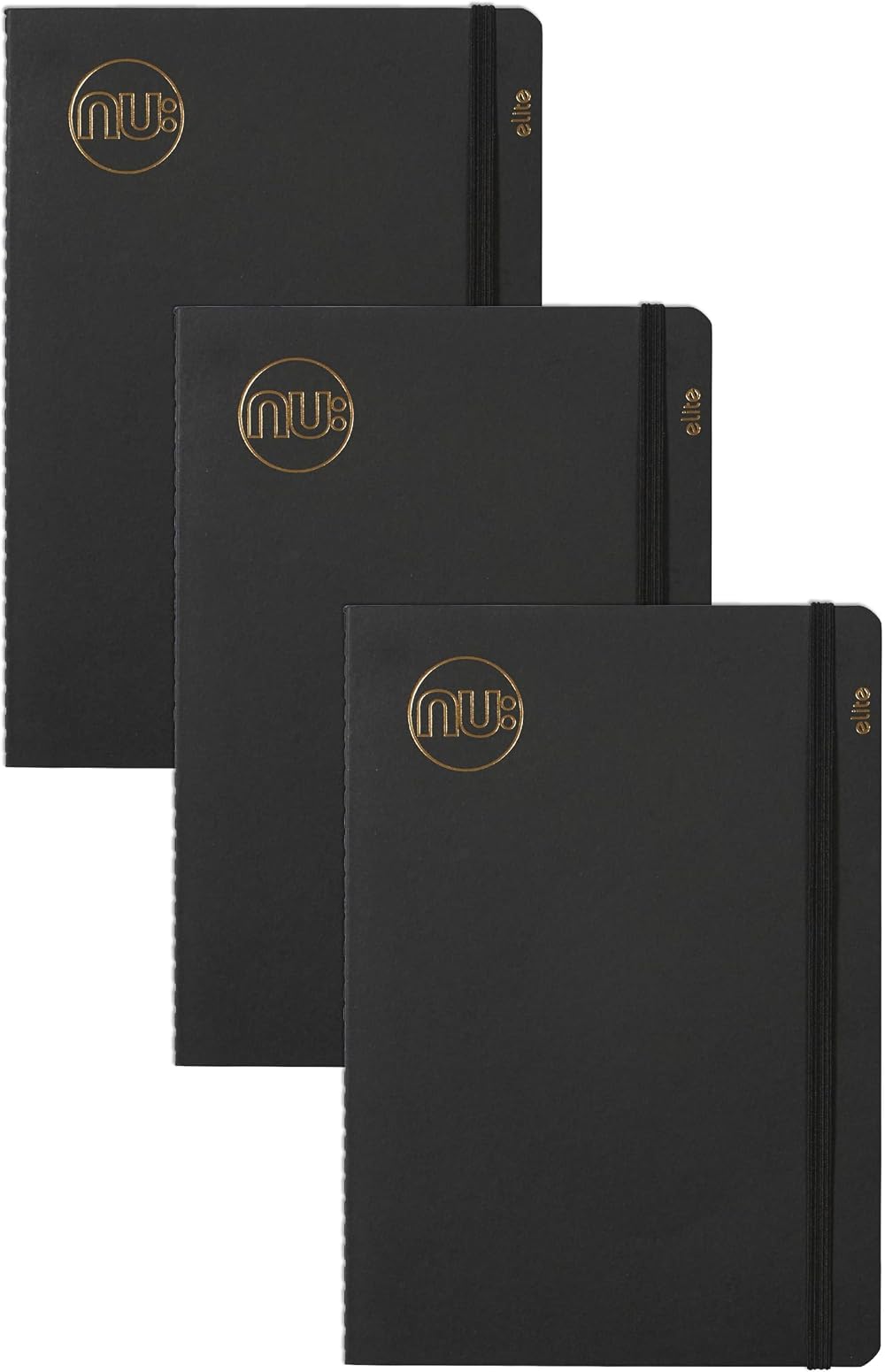 nu: Kraft Collection Black Stitched Spine A5 Notebook Multipack of 3