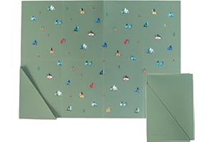 ABC AUSTIN BABY COLLECTION Austin Baby Co Silicone Placemat – Stain Resistant Portable Place Mats – Food Grade Silicone, Dishwasher Safe and Folds into Pocket for Easy Storage On The Go (Camper Sage Green)