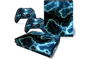 ROIPIN Skin Sticker for Xbox One X Console and Controllers, Vinyl Sticker One X Skins, Wrap Decal Cover Protective Accessories for X-Box One X (Blue Marble)