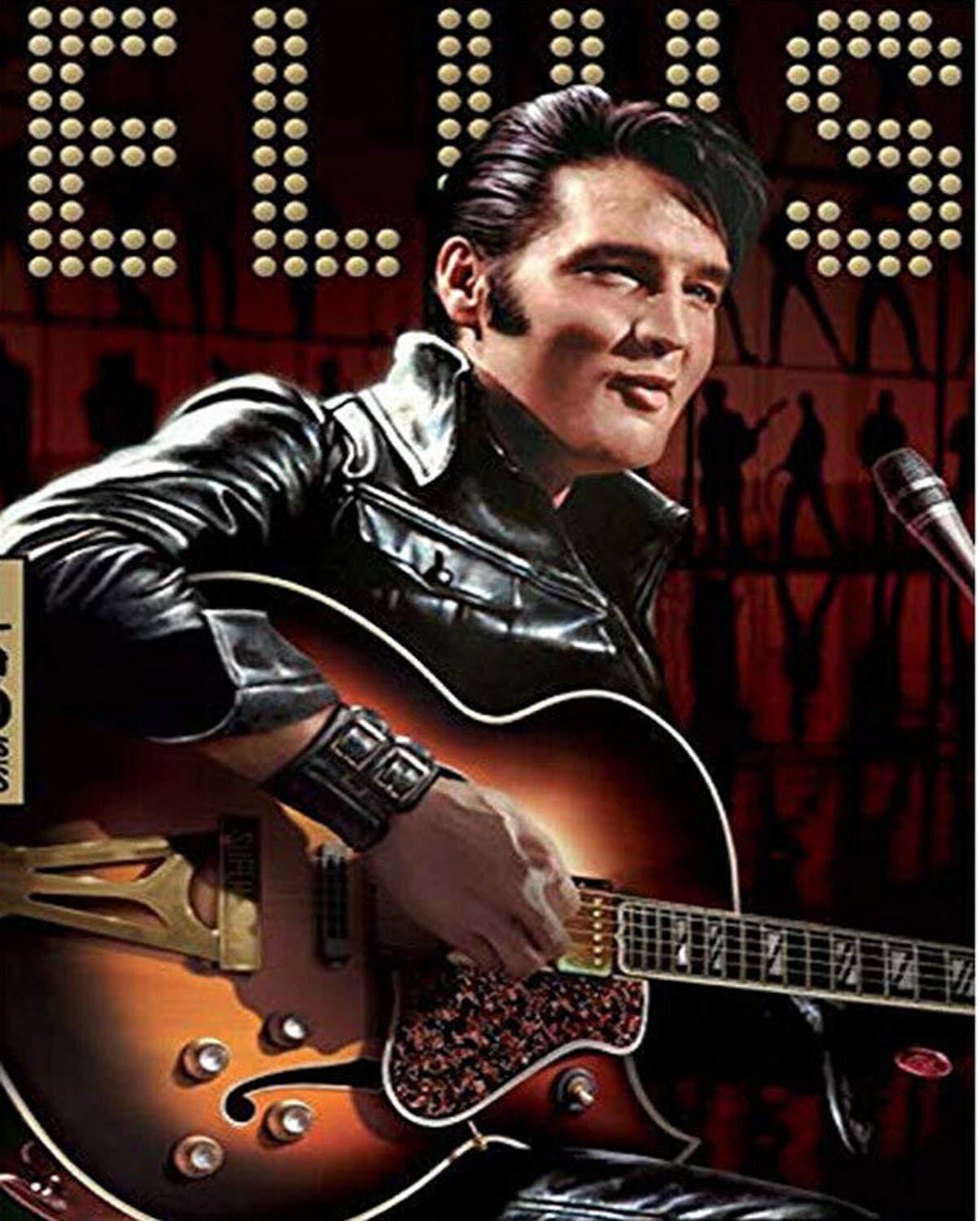 manyile DIY 5D Diamond Painting by Number Kits, Crystal Rhinestone Diamond Embroidery Paintings Pictures Arts Craft for Home Wall Decor & Relaxation (Elvis,30 * 40cm)