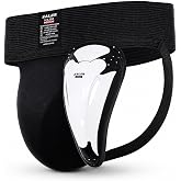 EALER Men's Jockstrap with Cup Included &ndash; Protective Athletic Supporter for Football, Baseball, Lacrosse, Boxing &amp; More