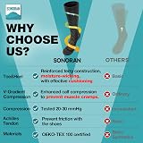 SONORAN Compression Socks 20-30 mmHg Women Men Knee High L/XL Black Gray view 2