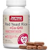 Jarrow Red Yeast Rice 1200 mg with CoQ10 100mg (Q10), 120 Capsules | Vegan Red Yeast Rice With CoQ10 100mg, Supports Cardiovascular &amp; Cellular Health, 1200mg, 120 Veggie Capsules
