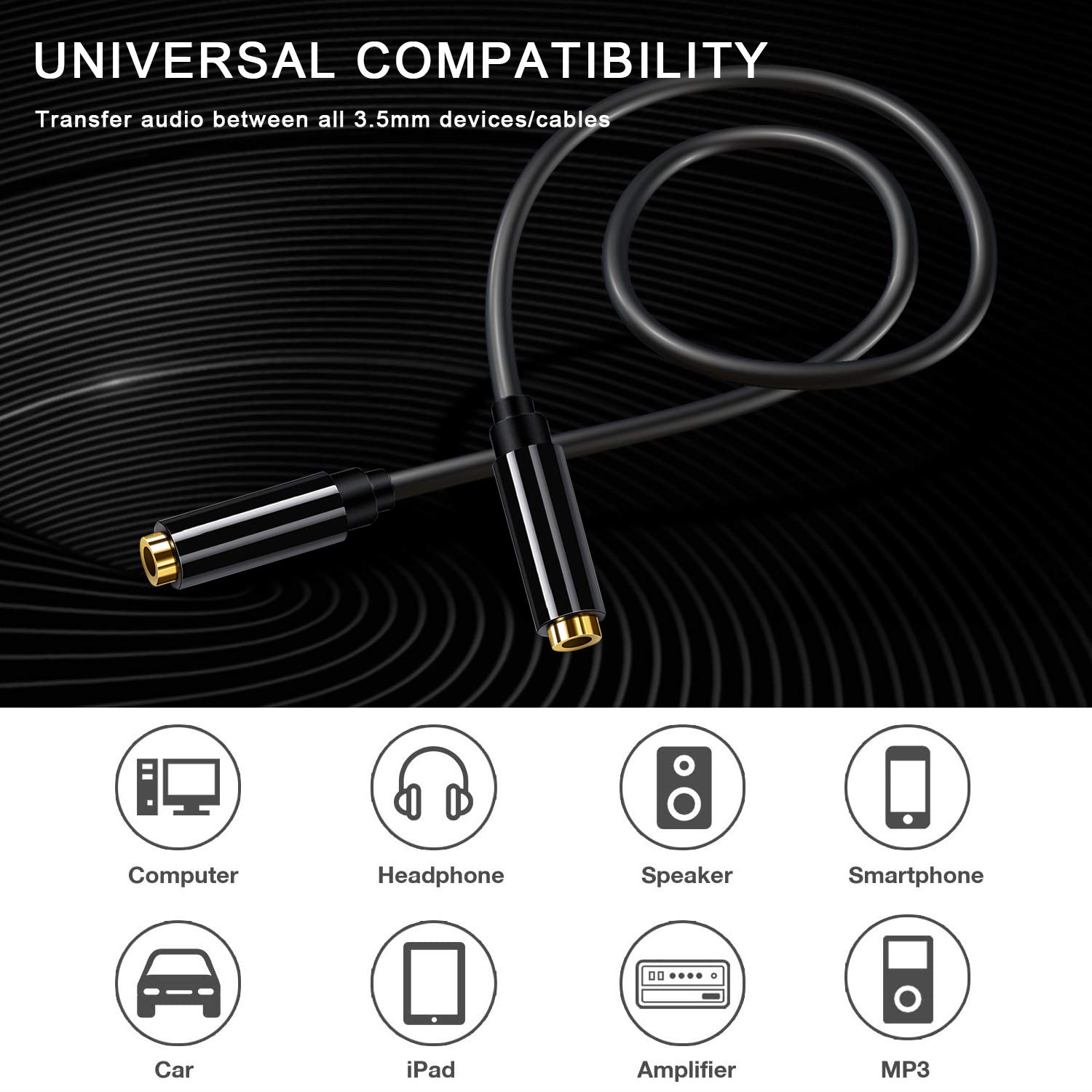 ANDTOBO Aux Connector,3.5mm TRRS Female to Female Stereo Coupler Plug Adapter- 3.3 Ft: Industrial & Scientific
