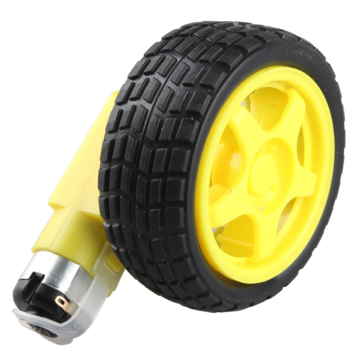 HALJIA DC Drive Gear Motor Tyre Tire Wheel Set for Smart Car Robot Compatible with Arduino DIY