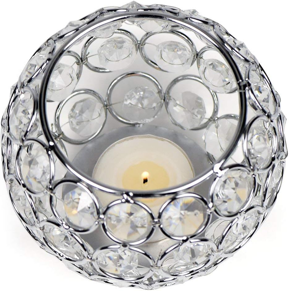 Nicetai Silver Crystal Candle Holders Decorative Centerpieces for Coffee Table Living Room and Dinning Room Table Decorative Centerpieces: Home & Kitchen