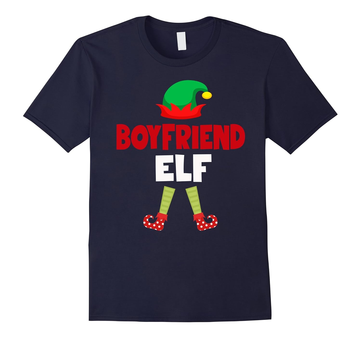 Boyfriend Elf Matching Family Christmas Funny T-shirt-Rose