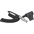 KONDOR BLUE | Coiled D-TAP to LEMO 2 Pin 0B Male Power Cable | Compatible with Pyxis, Teradek, Bolt, Z CAM, EVF, ARRI, RED, Paralinx, Preston, Switronix, SmallHD, & More | Black