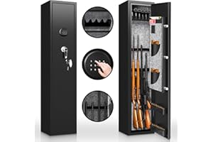 Greenvelly 8-12 Gun Safe for Rifles and Pistols,Quick Access Rifle Gun Safe with Password Lock, Long Gun Cabinet with Shelves and Pockets for Home,Office(No Assembly Required)