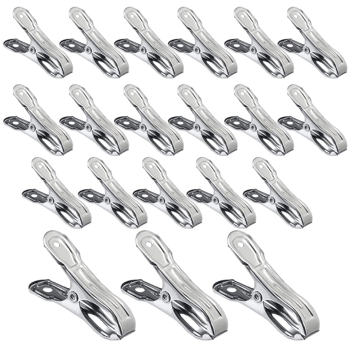 Stainless Steel Garden Clips, 20 PCS Greenhouse Film Clamps Strong Grip Clips for Holding Plant Cover Netting Clothes Towel (9cm)