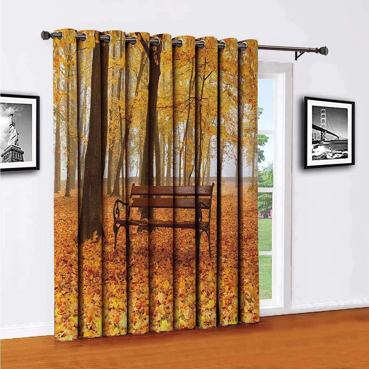 Cortinas rústicas para puerta corredera, cortinas de patio, banco