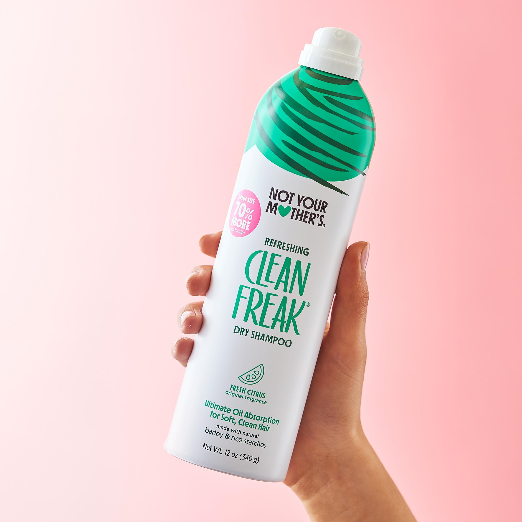 Not Your Mother's Clean Freak Refreshing Jumbo Dry Shampoo (2-Pack) - 12 oz - Instantly Refreshes Hair Between Washes - Fresh Citrus Scent - Ultimate Oil Absorption - For All Hair Types