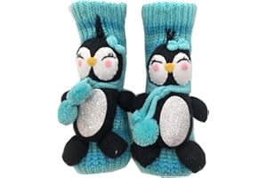 3D Animal Slipper Socks for Women, Non-Slip Thick Knit Winter Floor Socks, Cozy Plush Christmas Gift Stockings