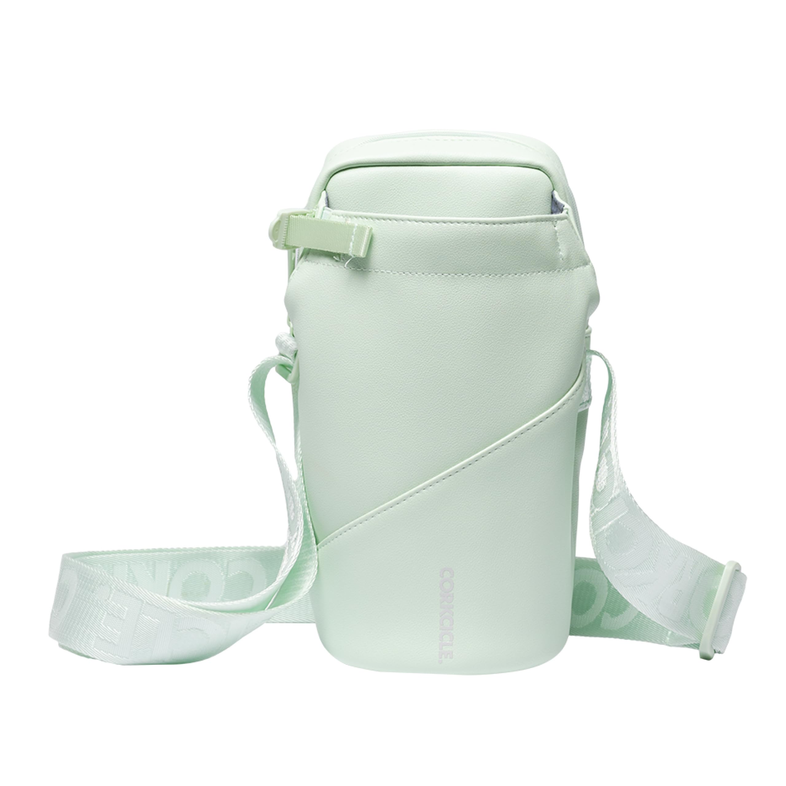 Corkcicle Crossbody Water Bottle Sling Bag - Adjustable Strap - Padded Interior Pocket - Fits 16 oz to 40 oz Tumblers - Summer Drinkware Gift - Sage Mist Image