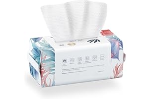 Ourmed Life Face Towels - Ultra Thick Disposable USDA Biobased Facial Clean Wash Cloth for Sensitive Skin, Lint- free Facial Tissue for Cleansing, Skincare and Makeup Remover, Dry Wipes, 80 count