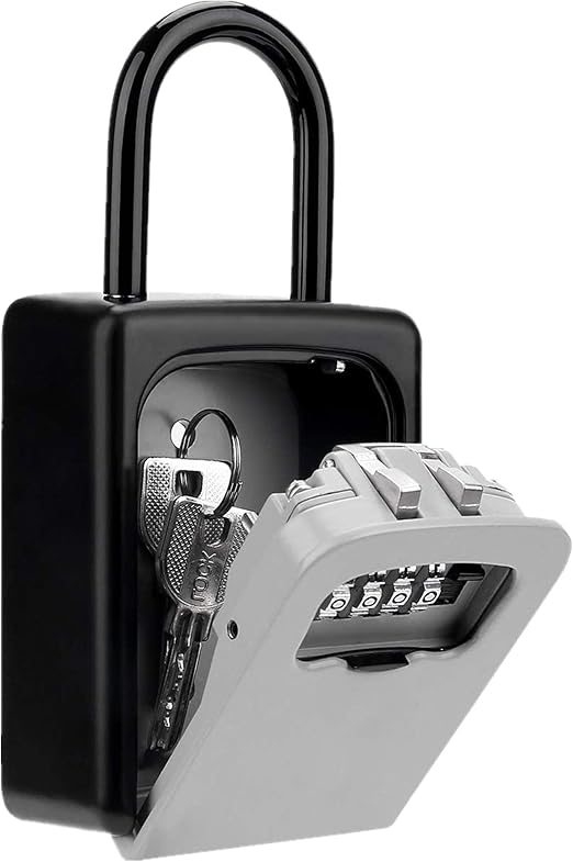 Key Lock Box with 4 Digit Combination, Lock Box for House