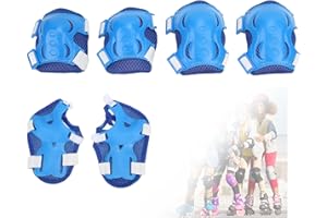Kids/Youth Knee Pads Elbow Pads Wrist Guards Set for 5-16 Years, Child Protective Gear Set for Roller Skates, Cycling, BMX Bi