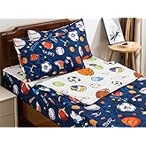 NTBED Sport Basketball Printed Zipper Bedding Sets Twin Lightweight Microfiber Football Comforter Sets with Fitted Sheet Pillow Covers,Blue