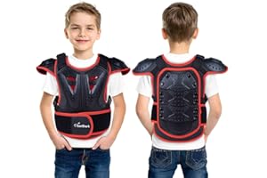 Seahouse Children Bicycle Motorcycle Armor Vest Back Protector Men's Armored Street Racing Jacket+1pc RANDOM bandana (Red, S)