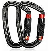 Auto Locking Carabiner Clips - 28KN (6172lbs) Heavy Duty Caribeaners ,2PCS Large Carabiner Clip for Keychains,Hammock,Camping, Gym, Hiking, Outdoor ,Dog Leash
