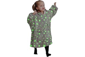 KFUBUO Wearable Blanket Hoodie for Kids Toddlers Sherpa Blanket Sweatshirt With Pocket Cute Hoodies 2-6 Year Old Girl Boy Birthday Gifts