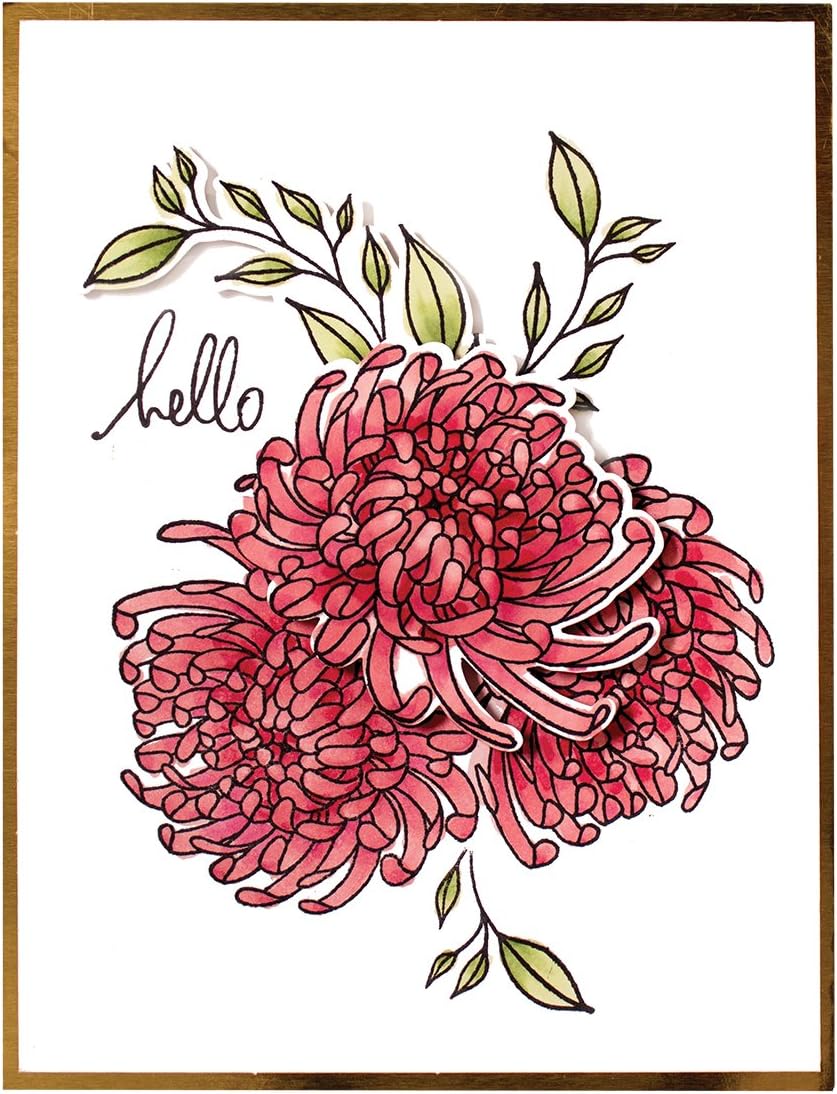 Spellbinders "Chysanthemum" Stamp and Die Set, Multi-Colour, 23.7 x 15 x 0.7 cm - Image 5