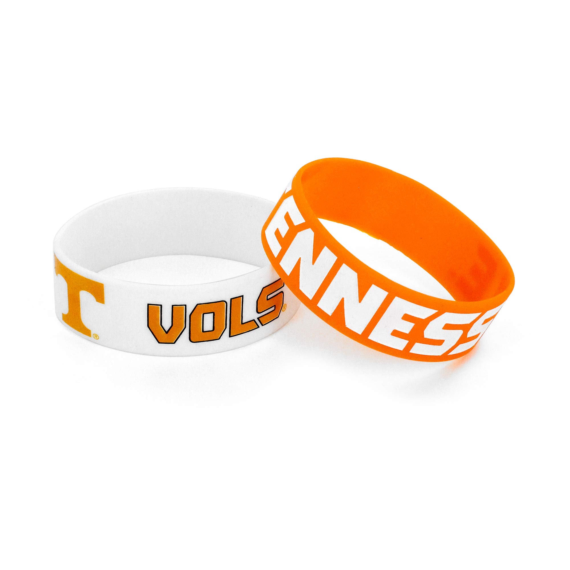 aminco Silicone Rubber Set, 2-Pack Sports-fan-bracelets, Team Colors, Tennessee Volunteers US โ image 1