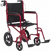 Lightweight Expedition Transport Wheelchair with Hand Brakes, Red | Transport Wheelchair Featuring Lightweight Expedition Frame with Hand Brakes for Safety Daily for Everyday Use
