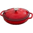 Lodge Essential Enamel Cast Iron Braiser, 3.6 Quart, Island Spice Red | Refrigerator- & Oven-Safe up to 500°F, Induction-Safe
