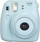Fujifilm Instax Mini 8 - Cámara analógica instantánea (flash, velocidad de obturación fija de 1/60 s), color azul