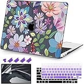 Teryeefi Case for M1 MacBook Air 13 inch 2020 2019 2018 fits Model A2337 A2179 A1932 with Retina Display & Touch ID, Plastic Hard Shell & Keyboard Cover & Screen Protector, Pretty Colorful Flower A004