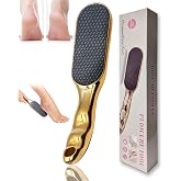 Nano Glass Foot File Callus Remover, Pain-Free Pedicure Foot Scrubber for Hard Dead Skin &amp; Cracked Heels, Premium Ergonomic Buffer Tool for Wet &amp; Dry Feet, Soft Smooth Results, Gold
