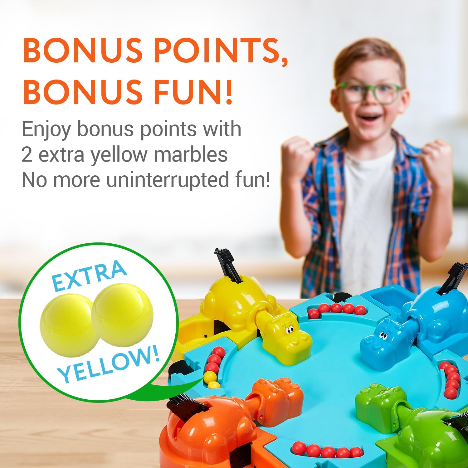 Impresa Replacement Marbles - Compatible with Hungry Hungry Hippos - 21 Pieces, 19 Red & 2 Yellow Balls - Game Marbles