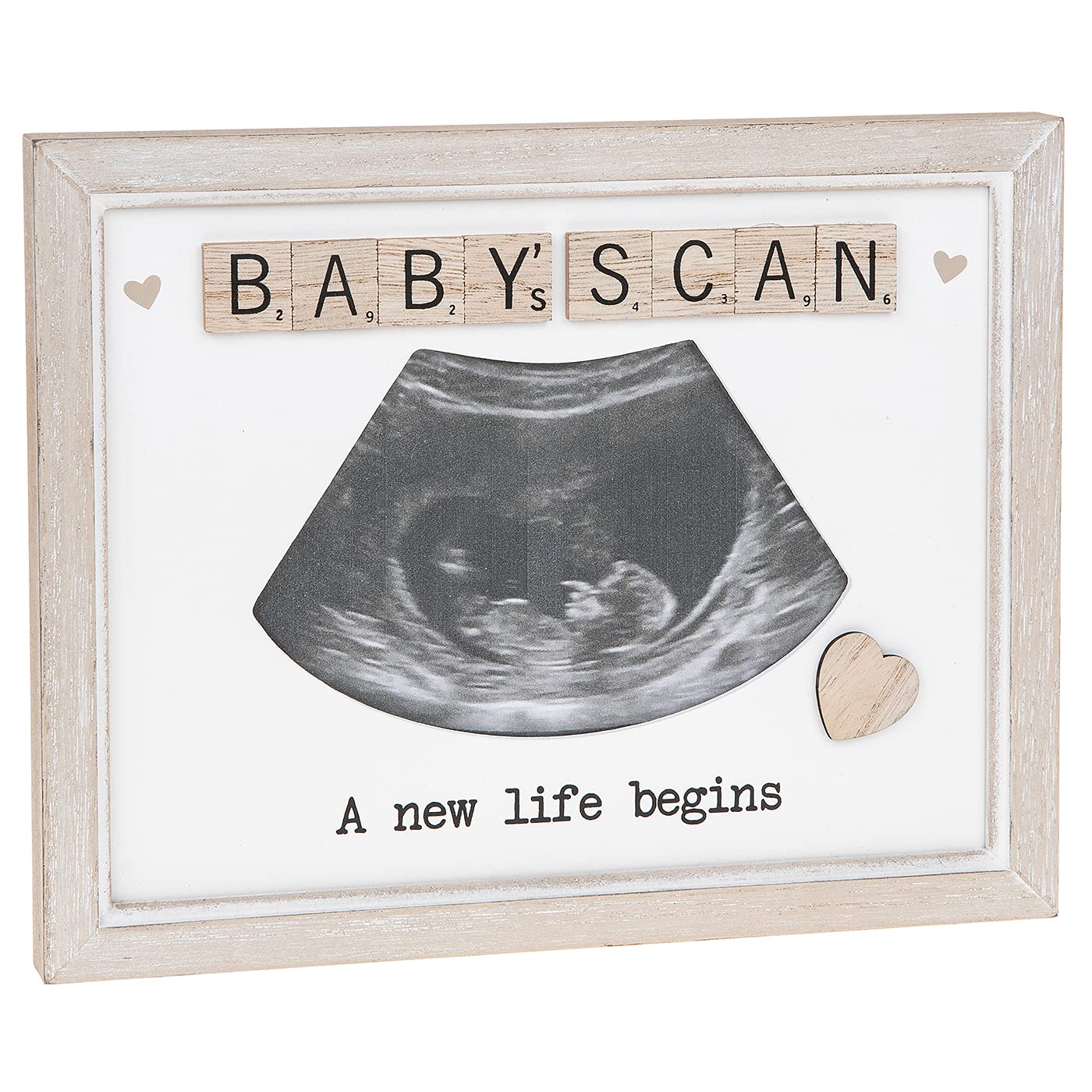 Shudehill Giftware Scrabble Sentiments Frame - Baby Scan - A new life begins
