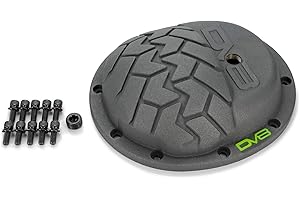 DV8 Offroad | D-JP-110001-D30 | Differential Cover fits 2007-18 Wrangler JK with Dana 30 Axle | Increased Oil Capacity | Added Structural Rigidity | Tire Tread Pattern | Grey Powder Coat