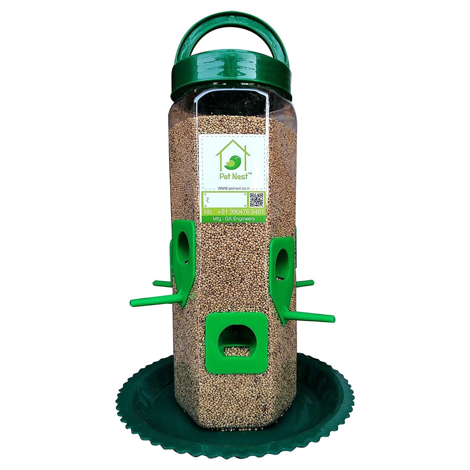 Petnest 6 Port Bird Feeder For All Birds Transparent Amazon In