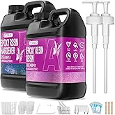 Puduo Epoxy Resin Kit 1.1Gallon,Newly Formulated Crystal Clear Epoxy Resin,Strong, Bubble-Free, Anti-Yellowing Art Resin That,Suitable for Casting, DIY, Resin Art, Molds, Easy to Mix 1:1 Ratio