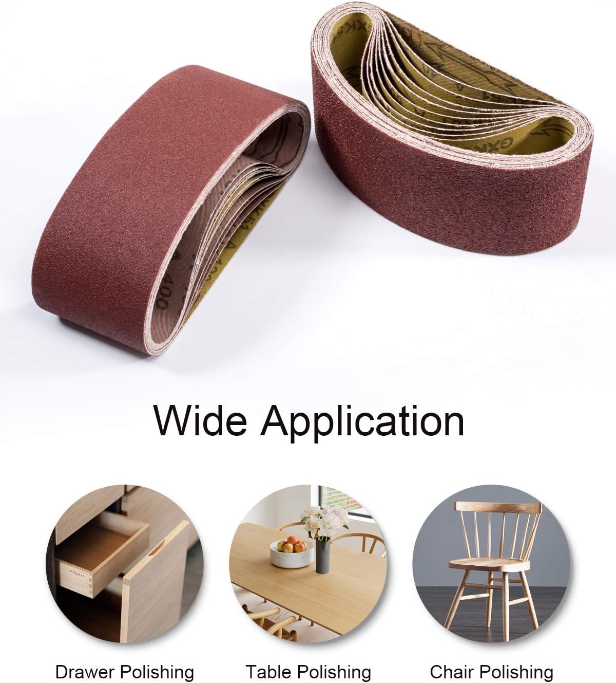 S SATC Belt Sander 20PCS 3x18 Sanding Belt Sanding Belts Belt Sander Paper (3 Each of 60, 80, 120, 150, 240, 400 Grits, 2 of 40 Grits) Aluminum Oxide - - 